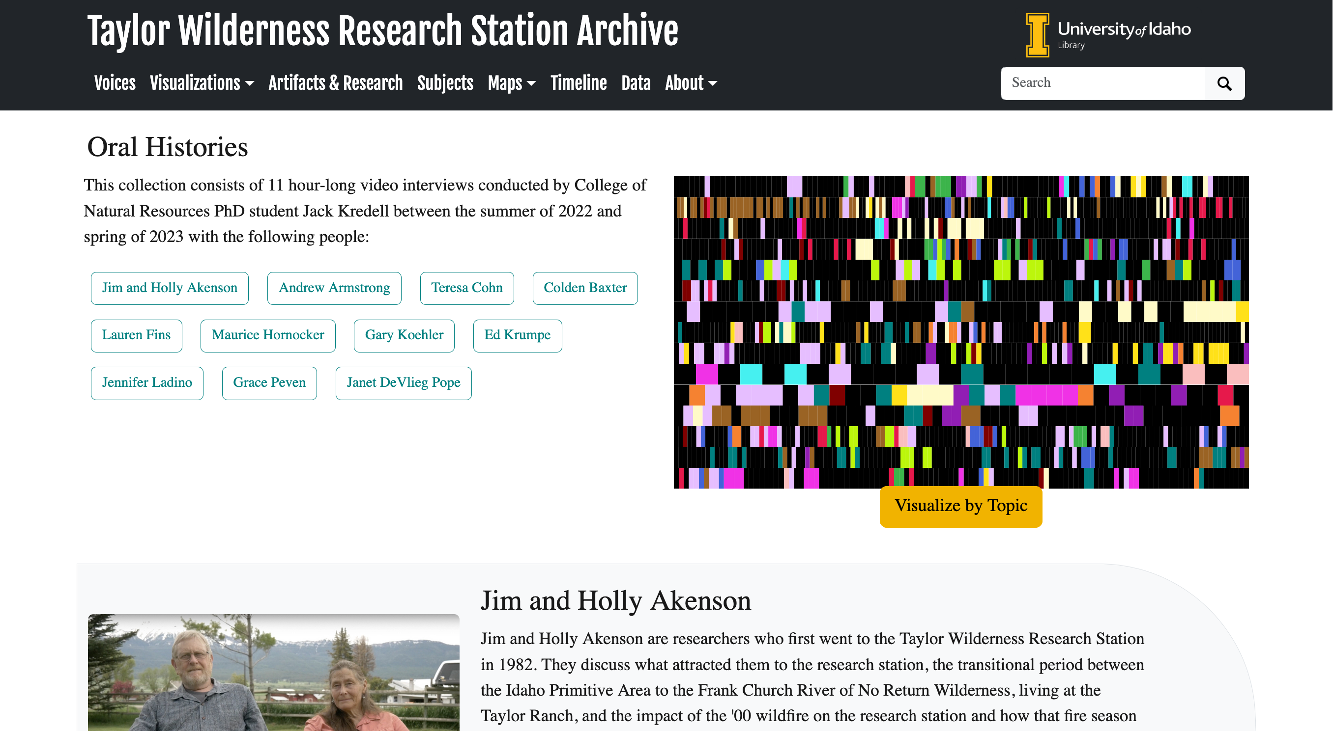 Taylor Wilderness Research Station Archives project screenshot